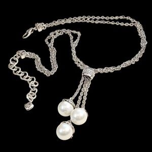 Brighton The 3 Grace's Lariat‎ Pearl Crystal Necklace